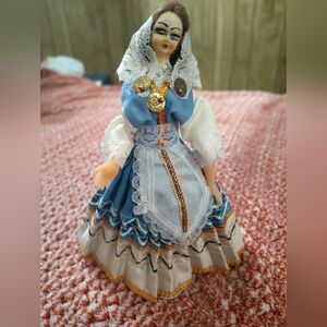 Vintage Traditional Greek Doll in Blue Dress
